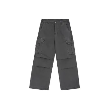 Unblank Cargo Pants Unisex Washed Gray