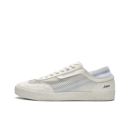 Kappa Back to Back Lightweight And Breathable Low Top Skateboard Shoes Unisex Winter Day White