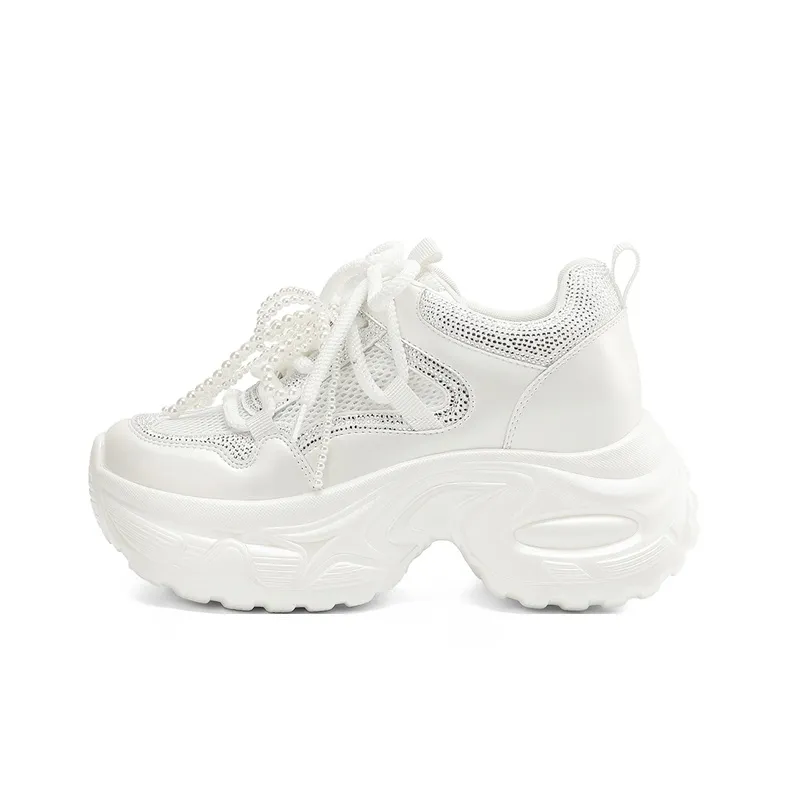 DAPHNE Breathable Height Increase Low Top Chunky Sneakers Women's-0