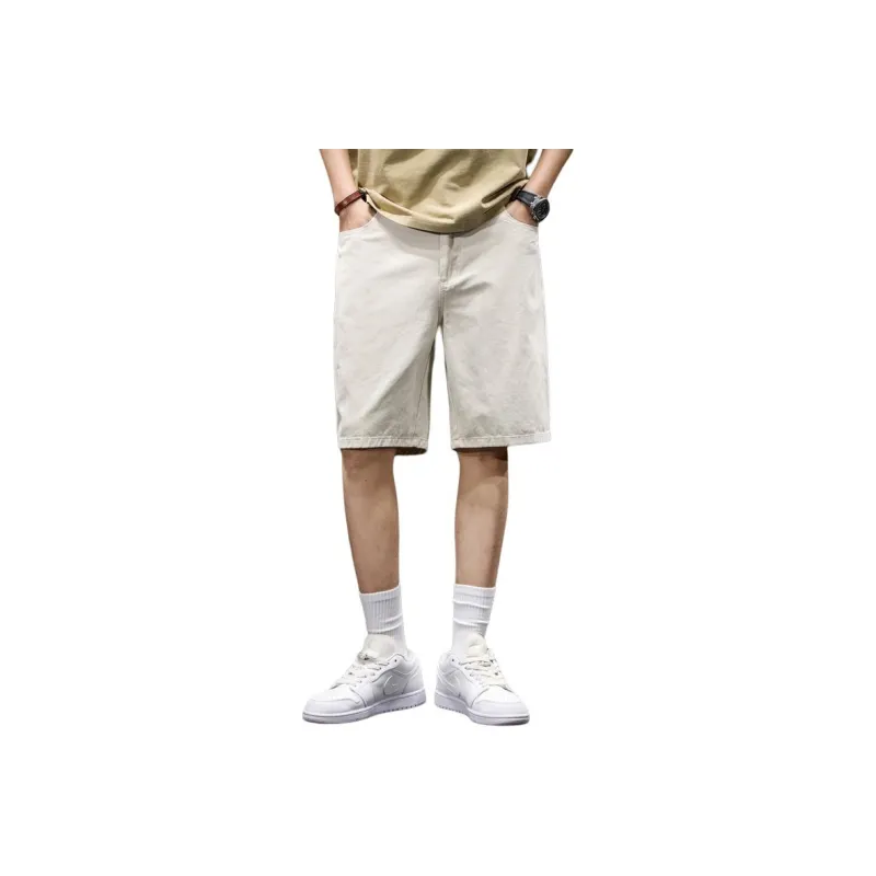 BUYDAUL Casual Shorts Unisex Ecru-0