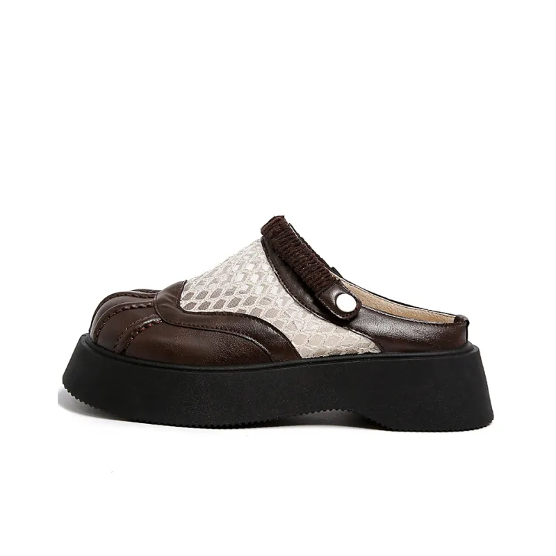 VAEL Rubber Sole Cut Out Quiet Abrasion Resistant Slip Resistant Closed Toe Slippers Women's-12