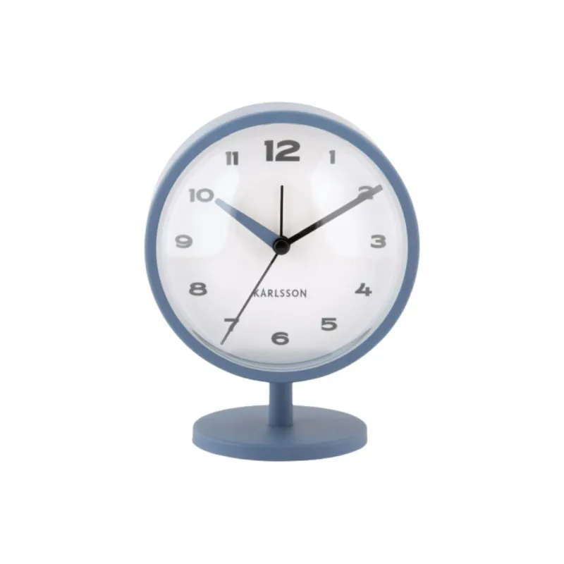 Karlsson Sweeping Seconds Movement Iron Alarm Clock Unisex Blue-3