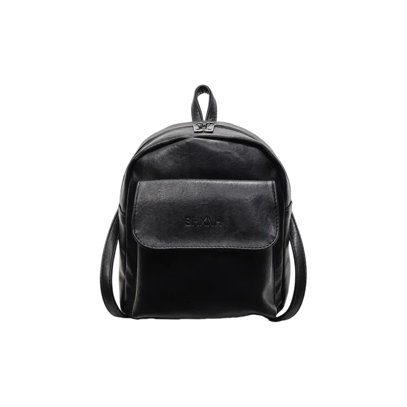Yalu PU Backpack Unisex Black/Dark Brown-0