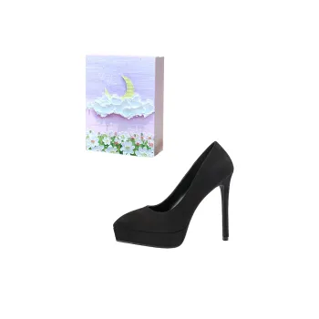 ROBINHOOD Purple Moon Galaxy Box High Heels Women's Black