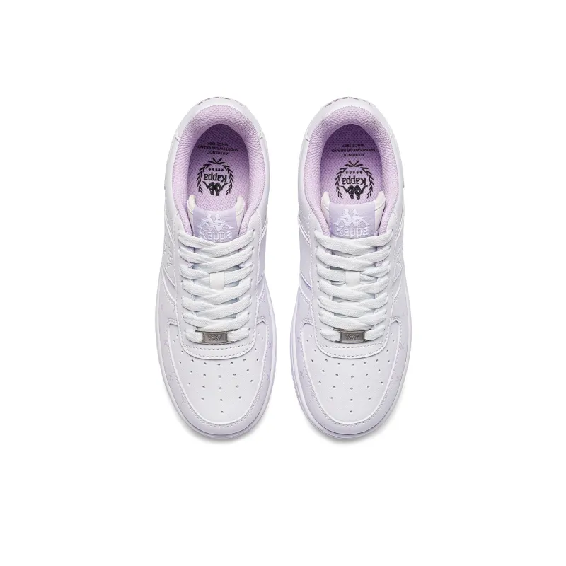 Kappa Back to Back Anti Slip Wear Resistant Low Top Skateboard Shoes Women's Classic White Orchid Purple-3