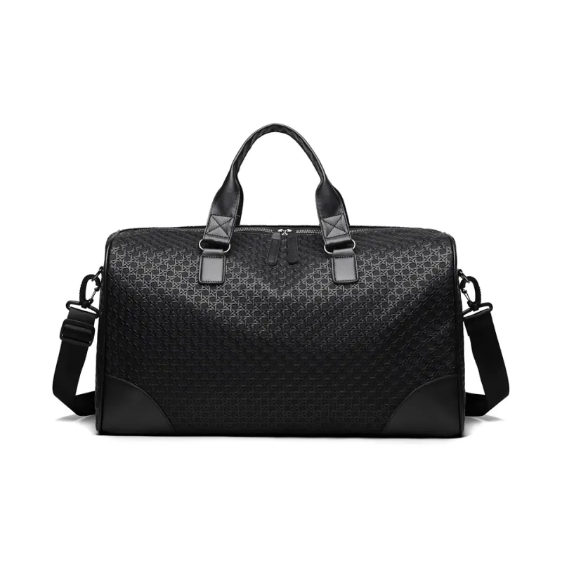 H YXIANG PU Travel Bag Unisex Black-4