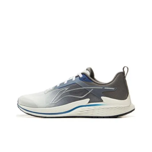 LiNing Anti Slip Wear Resistant Low Top Casual Running Shoes Men's White Gray