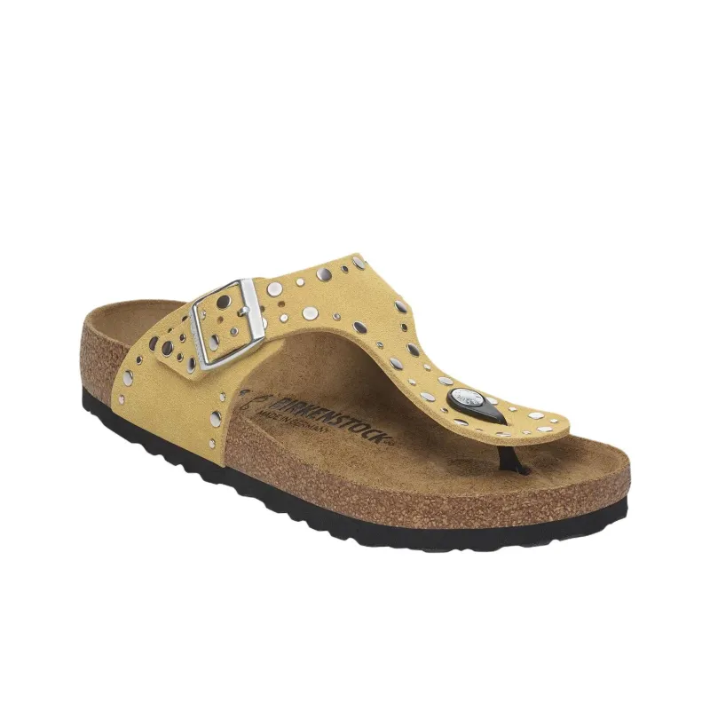 Birkenstock Gizeh EVA Abrasion Resistant Flip Flops Women's Yellow Brown Narrow-1