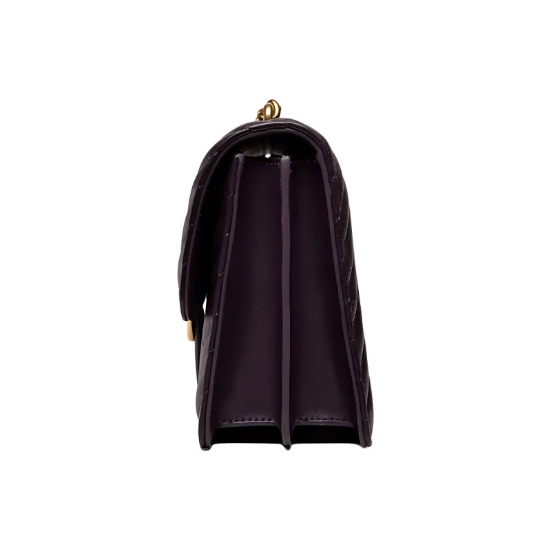 PINKO Love Icon Sheepskin With Calfskin Small Square Bag, Crossbody Bag, Shoulder Bag Regular Women's Purple-2