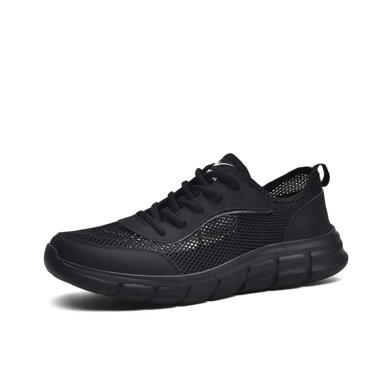 Binary Cushioning, Rebound, Lightweight, Anti slip Low Top Casual Running Shoes Men's Black Warrior-1