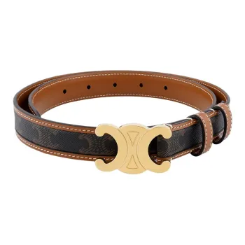 CELINE Medium Triomphe Belt In Triomphe Canvas And Calfskin
