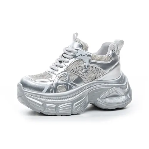 The Mystery Of Glamour Cushioning And Breathable Low Top Chunky Sneakers Women's