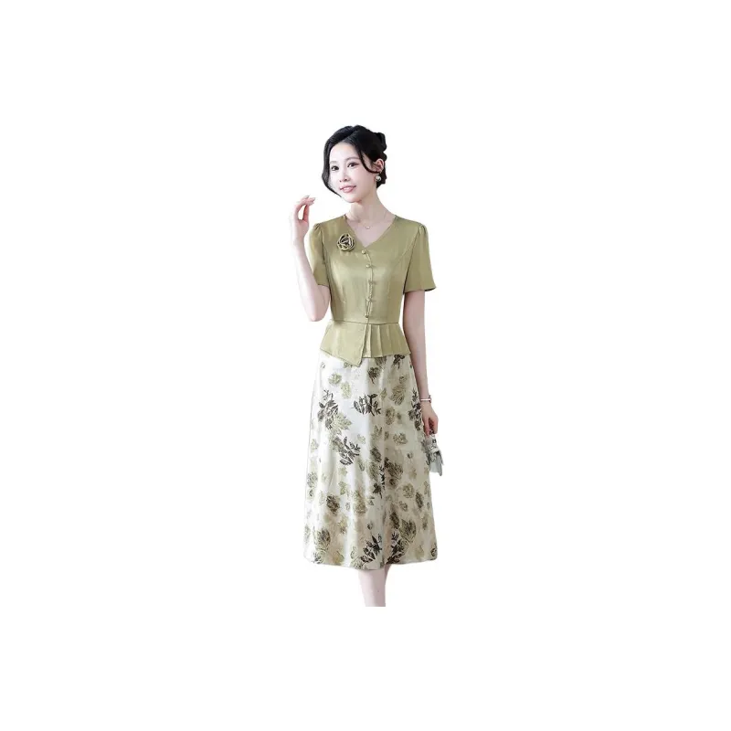 YIRANCHUN Short Sleeved Dress Women's-0