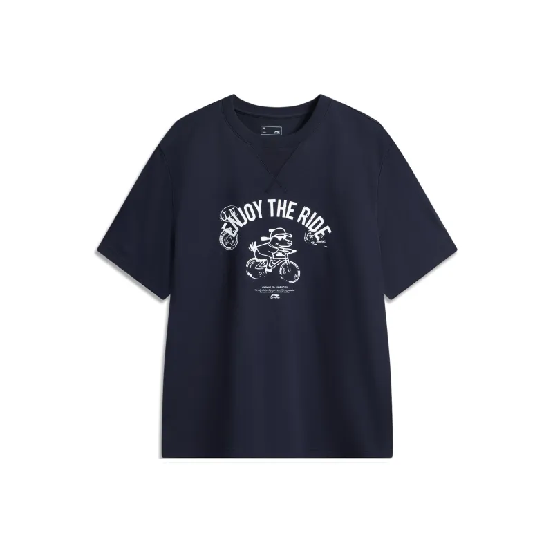 LiNing Sports Life Collection T Shirt Men's Deep Mysterious Blue-0