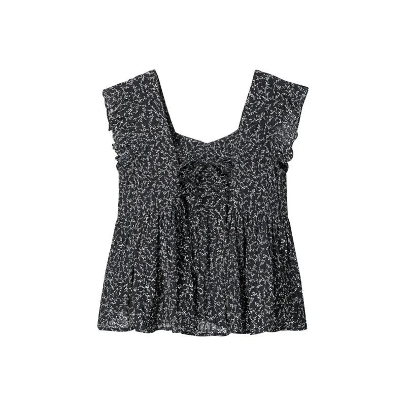 TOUCH Tank Tops Women's Black With Floral-1