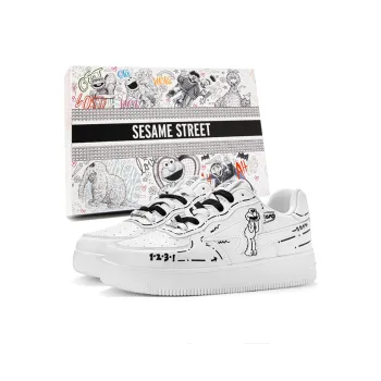 SESAME STREET Height Increasing Balance Abrasion Resistant Lightweight Slip Resistant Platform Skateboard Shoes Unisex