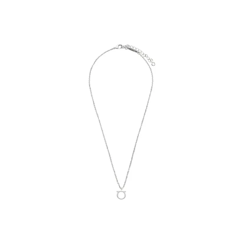 FERRAGAMO Brass, Silver Necklaces Unisex Silver-1