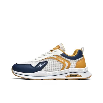 Binary Slip Resistant, Breathable, Lightweight Low Top Casual Shoes Men's Beige Blue