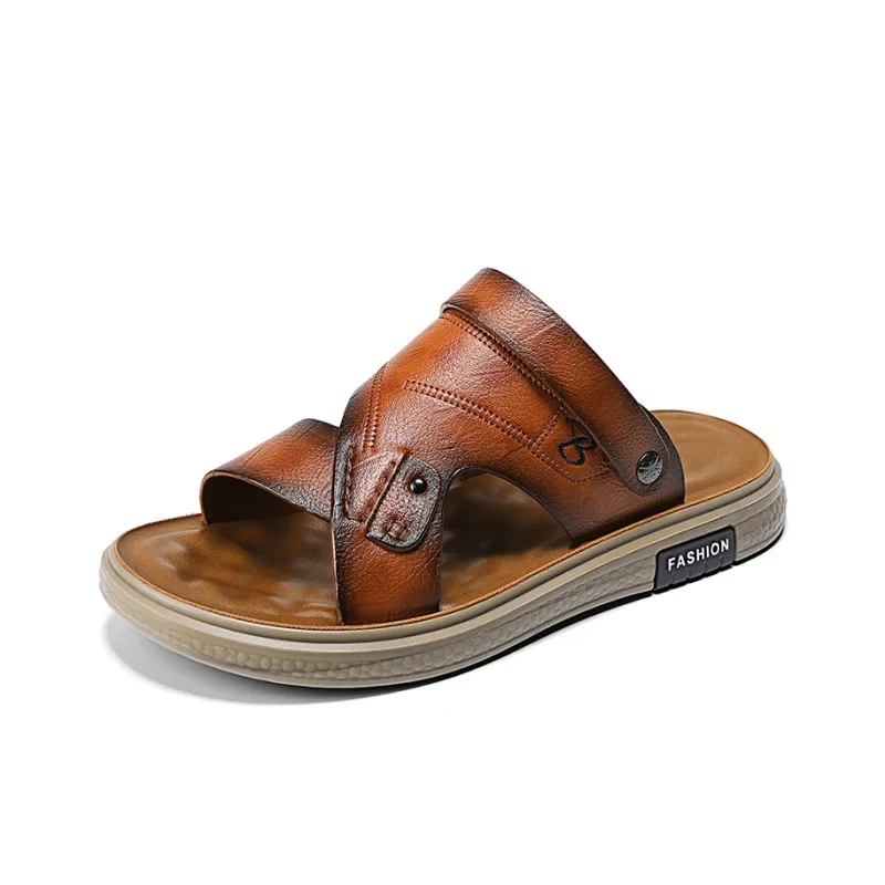 QIUTEXIONG Beach Sandals Men Yellow/Gray-1