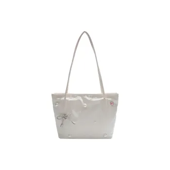 TOUTSEUL YOLO PU Tote Bag, Shoulder Bag Women's White/Silver/Black