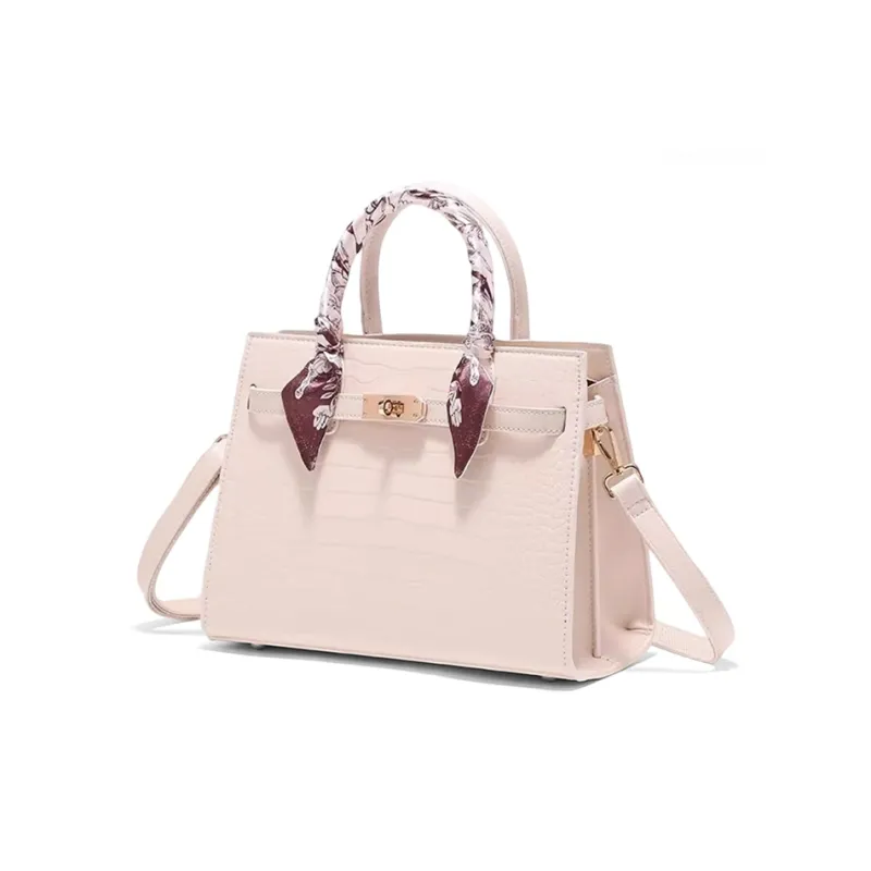 CLEVER& KETCH PU Handbag Women's Ecru/Black-1