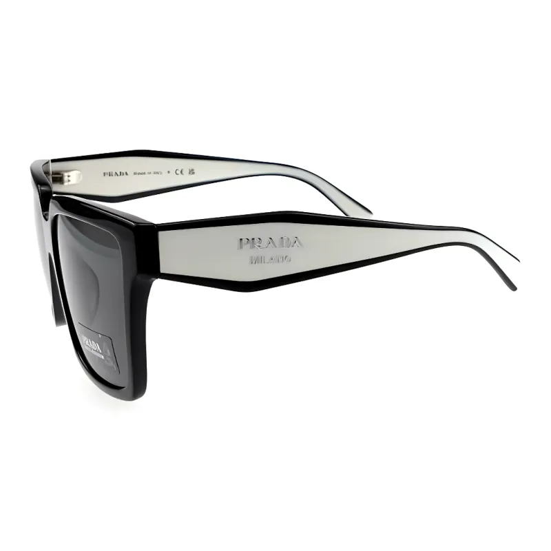 PRADA Plate Frame Square Sunglasses Unisex Beige-2