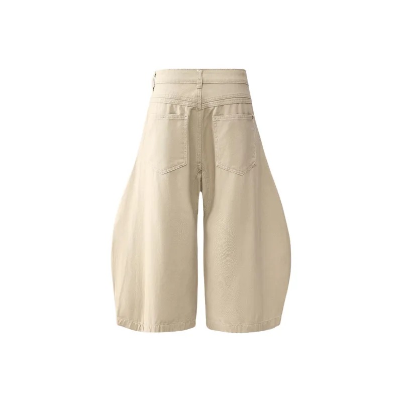 Wen Shan Denim Shorts Women's Apricot-1