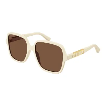 GUCCI Classic Square Acetate Sunglasses White