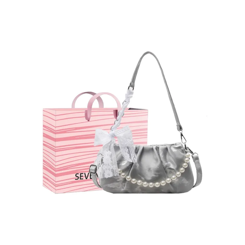 SEVENMOONS PU Crossbody Bag, Shoulder Bag Women's Ecru/Silver/Black/Pink-3