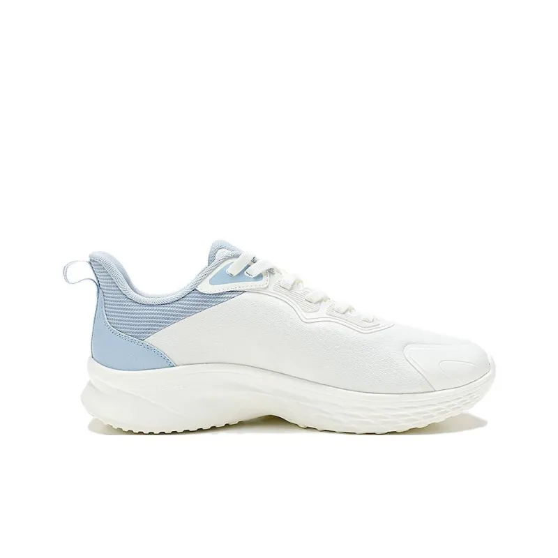 QIAODAN Anti Slip Wear Resistant Low Top Casual Running Shoes Men's White Blue-1