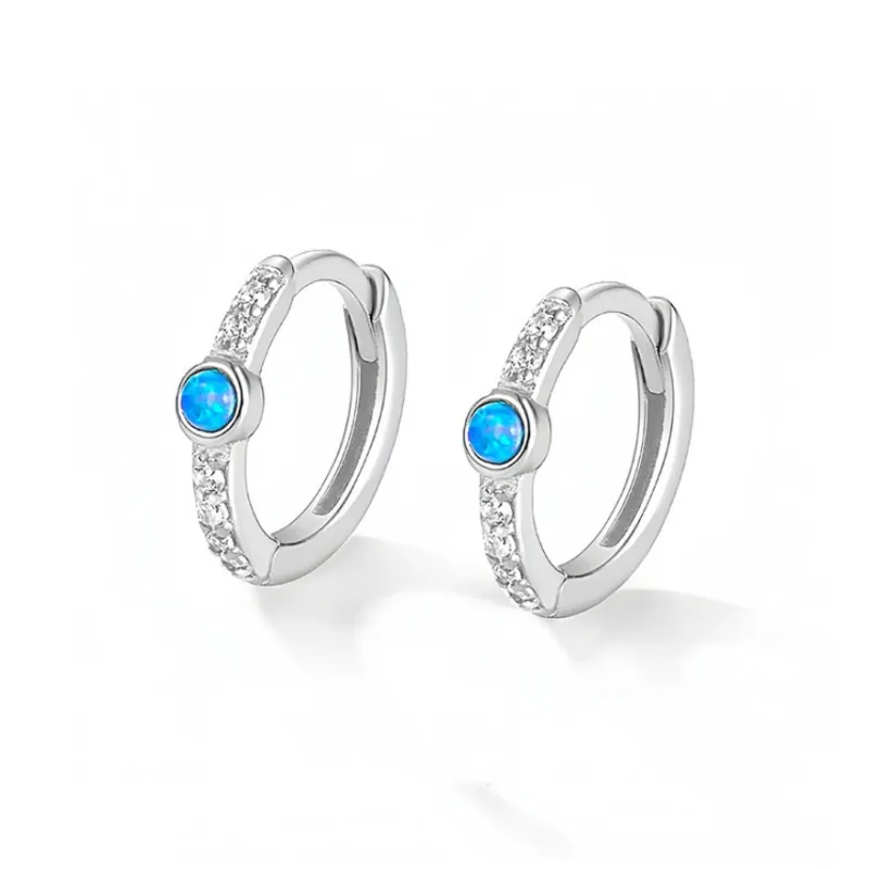 ZWU S925 Sterling Silver Needle Versatile Minimalist Style Earrings Accessories Hoop Earrings Unisex-6