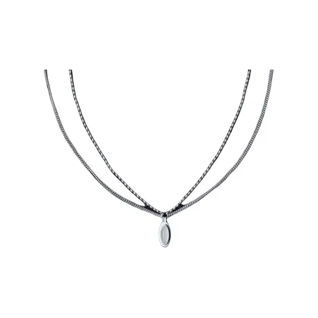 OLIO E ACETO 925 Sterling Silver Necklaces Unisex Black/White-2