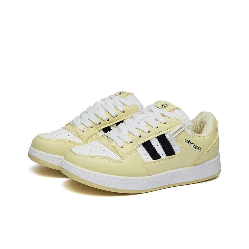 VKOI 1999 Slip Resistant, Lightweight, And Breathable Low Top Skateboard Shoes Women's Light Yellow-3