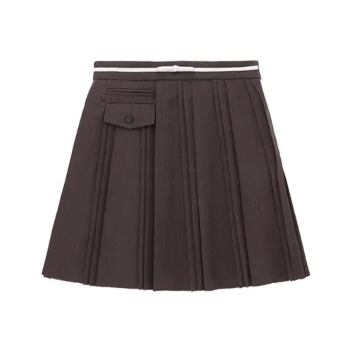 MARCHIVE MARCHEN 브라운 여성 캐주얼 숏 스커트