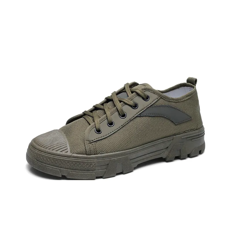 Strongman Casual Shoes Men Low Top Coffee/Green-6