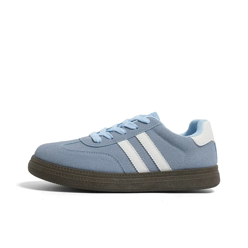 HUANQIU Slip Resistant, Lightweight, And Breathable Low Top Skateboard Shoes Women's Blue-0