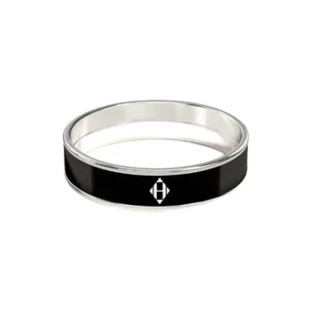 HERMES Enamel Rings Unisex Black