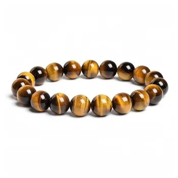 Royal Dragon Mirror Tiger's Eye Stone Bracelets Unisex