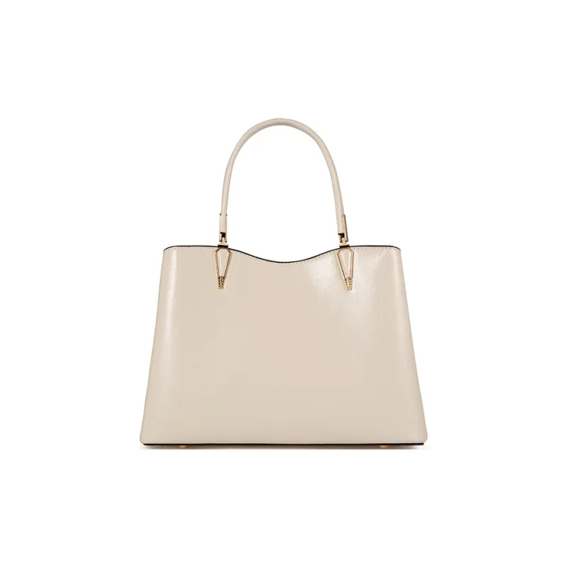 Vigno Synthetic Leather Handbag, One Shoulder, Crossbody Bag Regular Women's Ecru-4
