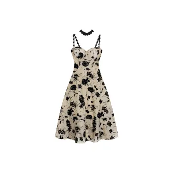 GUOZHEN Slip Dresses Women's Apricot