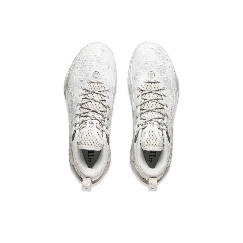 LiNing DLO1 Cushioning, Slip Resistant, Abrasion Resistant, Rebound Grip Low Top Basketball Shoes Men's White Gray-3