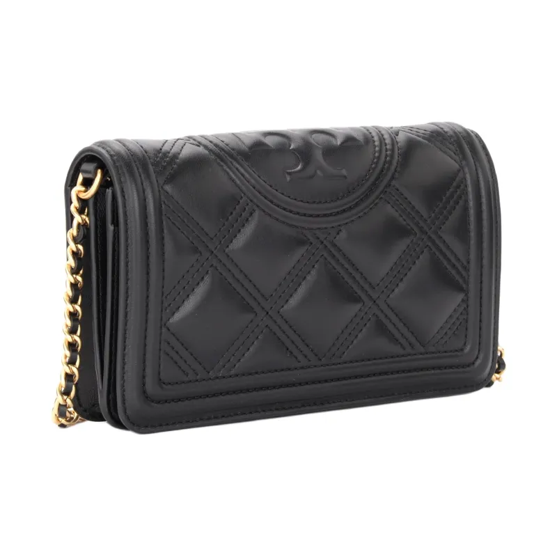 TORY BURCH Fleming Sheepskin Shoulder Bag, Crossbody Bag Trumpets Women's Black-3