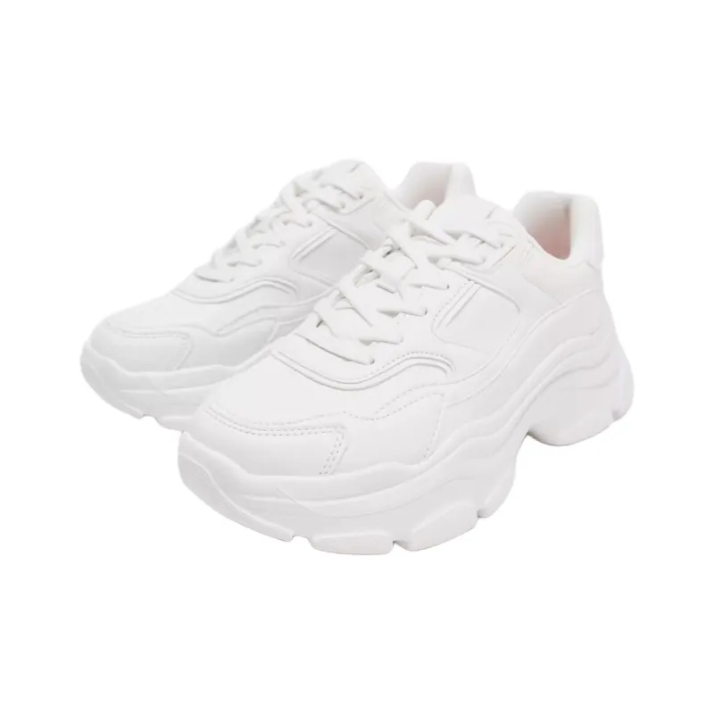 ZARA Low Top Chunky Sneakers Women's White-1