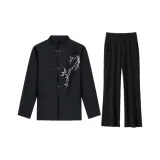 Black Embroidered Green[Business Suit+Suit Pants]