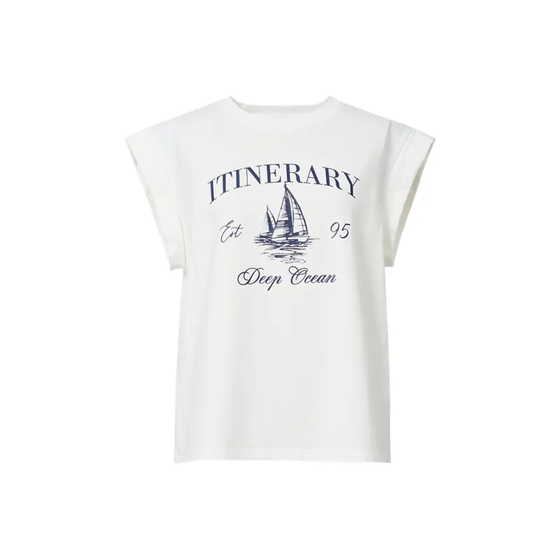 Hopeshow T Shirts Women's Raw White 001-0