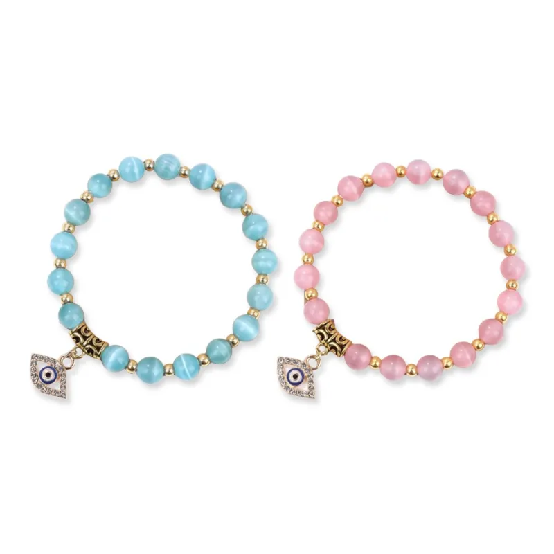 LuluCanaan Glass Cat Eye Bracelets Women's-4