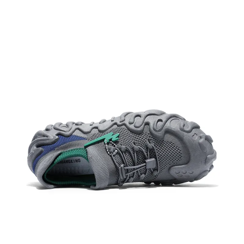 Binary Lightweight, Breathable, And Slip Resistant Low Top Chunky Sneakers Men's Gray-6