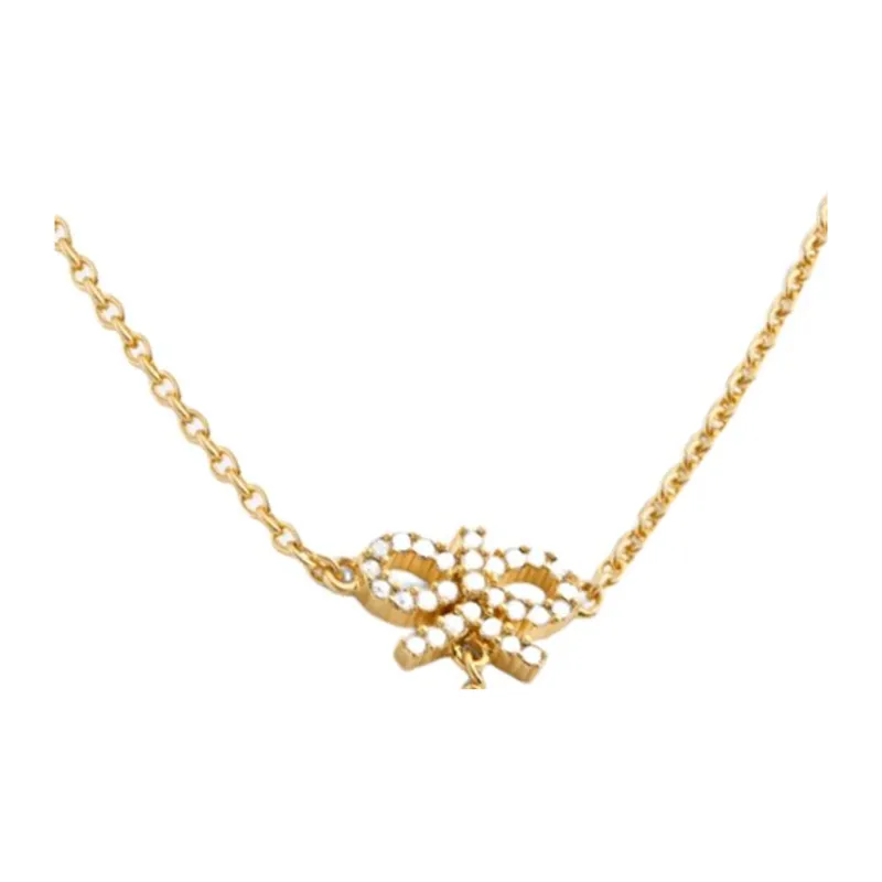 DIOR Gold Plated Necklaces Women's Gold-2