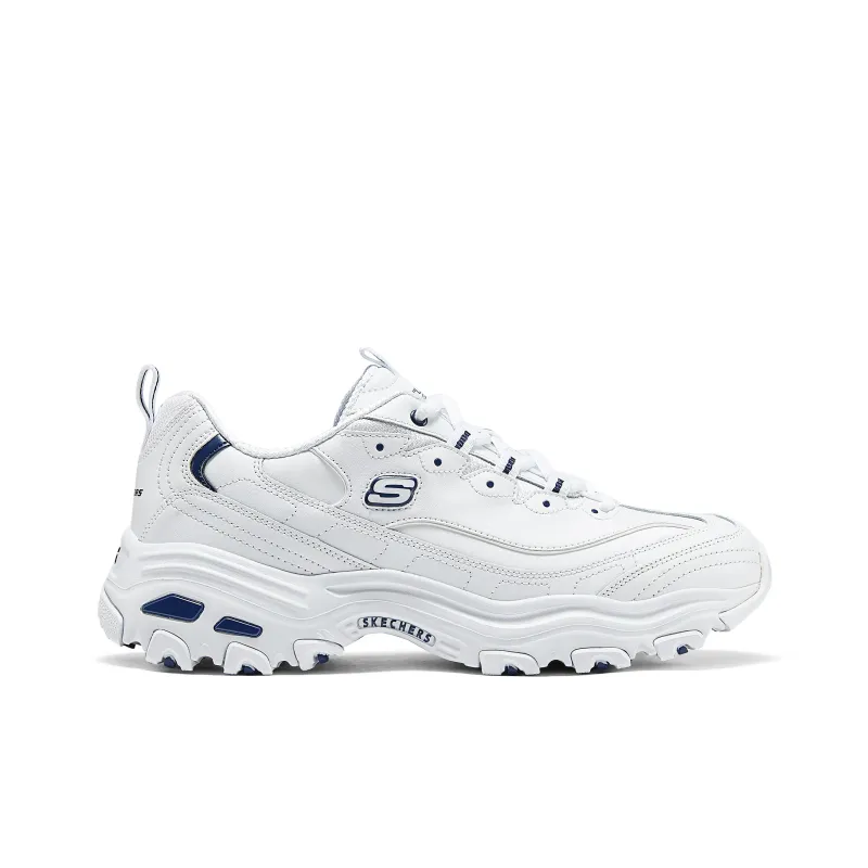 Skechers D'LITES 1.0 Breathable Anti Slip And Wear Resistant Low Top Chunky Sneakers Men's White-1