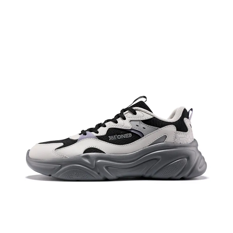 361° Wear resistant And Lightweight Low Top Casual Shoes Women's Black White-0